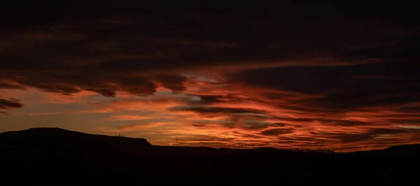 Pink Orange Light Edges Clouds Big Bend Sky End Sunset — Stock Photo, Image