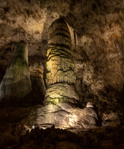 Giant Column Green Highlights Carlsbad Caverns National Park — Stock Photo, Image