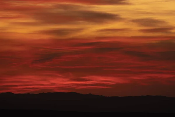 Kvällsljus Bleknar Djupgul Och Röda Vid Solnedgången Över Big Bend — Stockfoto