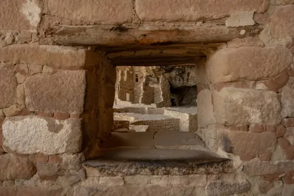 Looking Through Window Into Common Area of Balcony House in Mesa Verde National Park