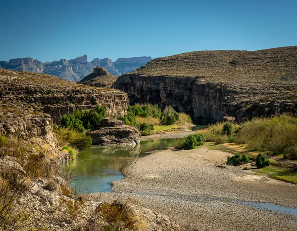 Grande Meanders Atraviesa Cañón Aguas Termales Big Bend Imágenes De Stock Sin Royalties Gratis