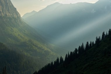 Puslu Işık Logan Geçidi ve Buzul Ulusal Parkı 'ndaki Highline Yolu