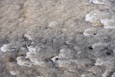 Nisqually Nehri 'nde sular akıyor Yazın Rainier Dağı' nın çok altında
