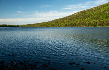 Yaz aylarında Acadia Ulusal Parkı 'nda Kartal Gölü' nde dalgalanmalar