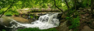 Dunloup Creek Şelalesi Panoraması New River Vadisi Ulusal Parkı