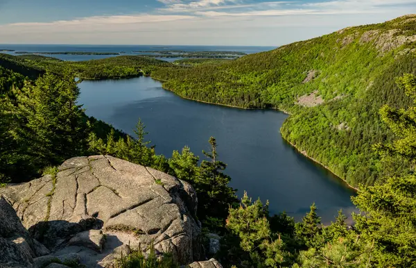 Yaz başında Acadia Ulusal Parkı 'nda Kartal Gölü manzarası