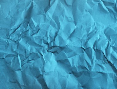 Mavi buruşmuş kağıt doku arkaplanı.
