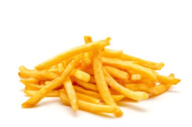 İzole edilmiş beyaz arkaplanda patates kızartması