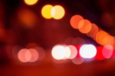 Gece şehrinin soyut mavi ışıkları