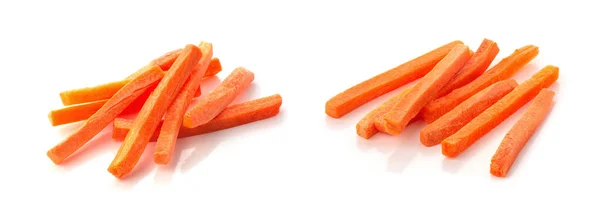 生切碎的胡萝卜 在白色背景上隔离 — 图库照片
