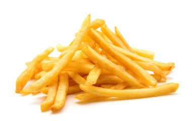 İzole edilmiş beyaz arkaplanda patates kızartması