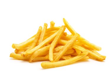 İzole edilmiş beyaz arkaplanda patates kızartması