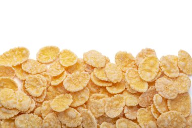 Beyaz arkaplanda mısır gevreği