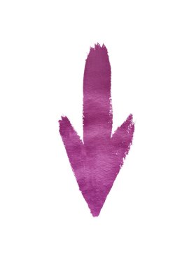 Beyaz arkaplanda elle çizilmiş suluboya ok pembesi