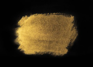 Altın doku boya leke illüstrasyon. Elle çizilmiş fırça kontur tasarım öğesi.