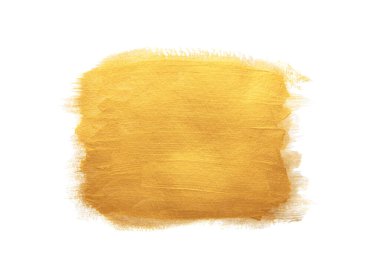 Altın doku boya leke illüstrasyon. Elle çizilmiş fırça kontur tasarım öğesi.