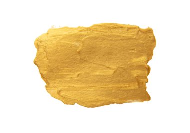 Altın doku boya leke illüstrasyon. Elle çizilmiş fırça kontur tasarım öğesi.