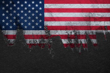 Poster bir arka plan için bir Amerikan grunge bayrağı.