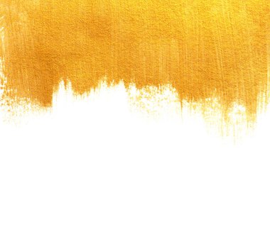 Altın doku boya leke illüstrasyon. Elle çizilmiş fırça kontur tasarım öğesi.