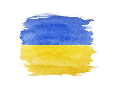 Ukrayna bayrak fırçası konsepti. Ukrayna grunge tarzı pankart arkaplanı bayrağı.