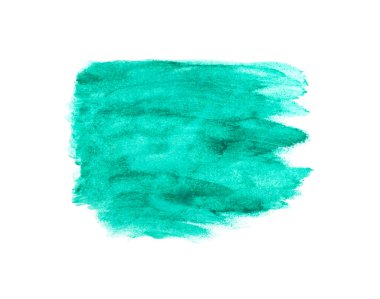 Beyaz arka plan üzerine soyut yeşil suluboya.