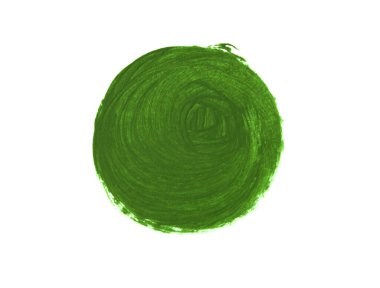 Yeşil Mürekkep Boya Fırça Çemberi Beyaz Arkaplanda İzole Edildi.