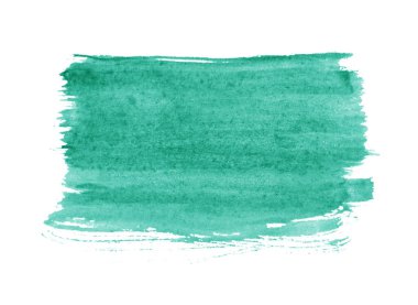 Beyaz arka plan üzerine soyut yeşil suluboya.