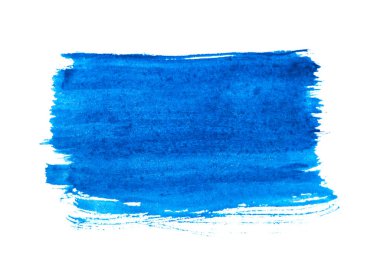 Beyaz arkaplanda soyut mavi suluboya.