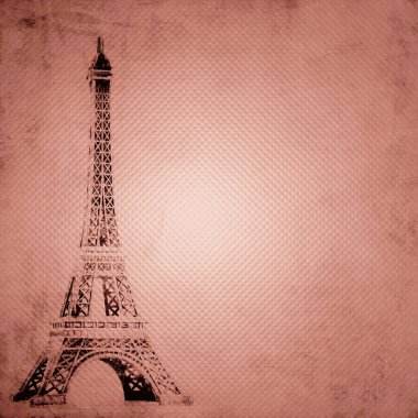 Grunge arkaplanındaki Eyfel kulesi