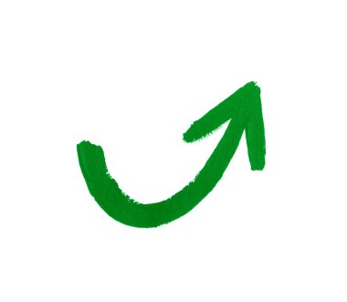 El çizimi suluboya ok beyaz arkaplanda yeşil