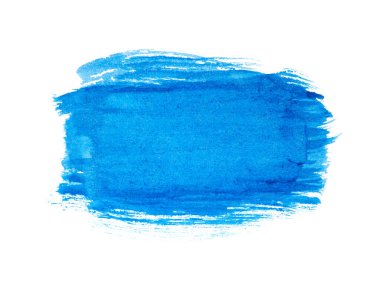 Beyaz arkaplanda soyut mavi suluboya.