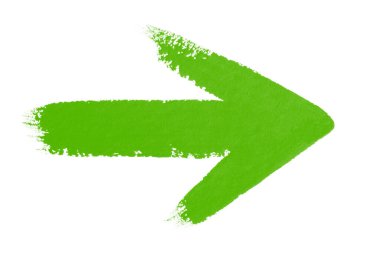 El çizimi suluboya ok beyaz arkaplanda yeşil