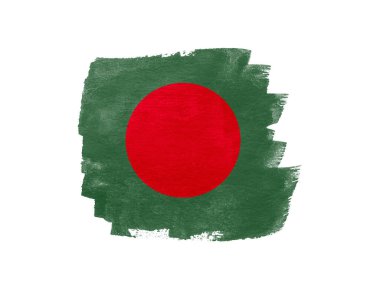 Bangladeş 'in ulusal bayrağı beyaz arkaplanda.