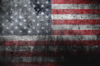 Grunge ABD bayrağı. Grunge desenli Amerikan bayrağı.