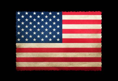 Grunge ABD bayrağı. Grunge desenli Amerikan bayrağı.