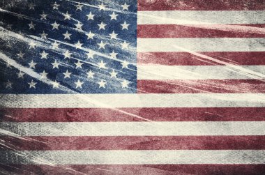 Grunge ABD bayrağı. Grunge desenli Amerikan bayrağı.