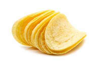 Patates cipsi izole edilmiş beyaz arkaplan.