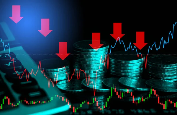 Ticari grafiği olan para ve para yığını, fon için finansal yatırım kavramı
