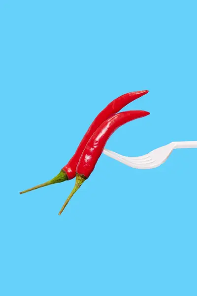 Red Chili Pepper Fork — Stock Photo, Image