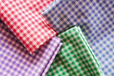 Renkli ekose kumaş veya masa örtüsü
