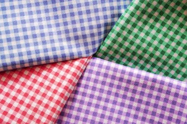 Renkli ekose kumaş veya masa örtüsü