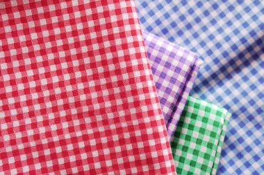 Renkli ekose kumaş veya masa örtüsü