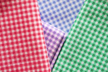 Renkli ekose kumaş veya masa örtüsü