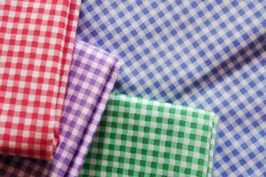 Renkli ekose kumaş veya masa örtüsü
