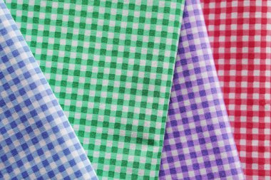Renkli ekose kumaş veya masa örtüsü