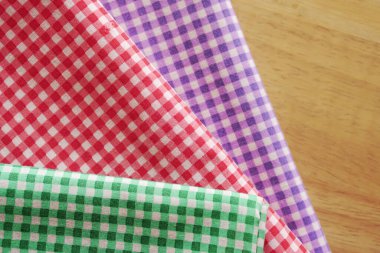 Renkli ekose kumaş veya masa örtüsü