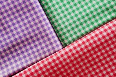 Renkli ekose kumaş veya masa örtüsü