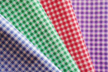 Renkli ekose kumaş veya masa örtüsü