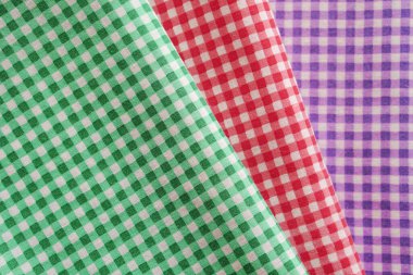 Renkli ekose kumaş veya masa örtüsü