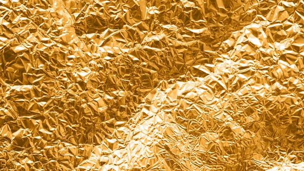 Crumpled Gold Texture Background Aluminum Foil — Stock Photo, Image